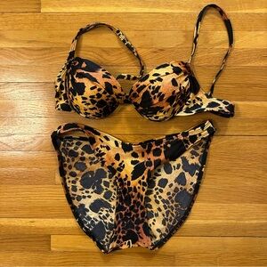 Vintage Leopard Print Bikini - Gold and Black